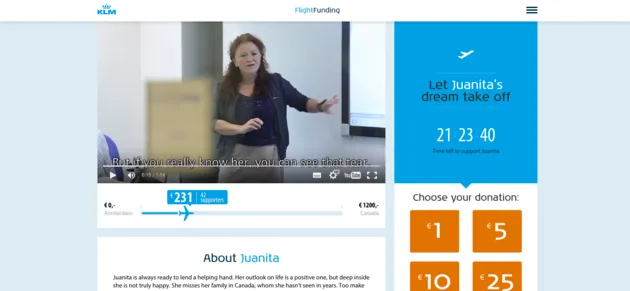 klm juanita flightfunding actie