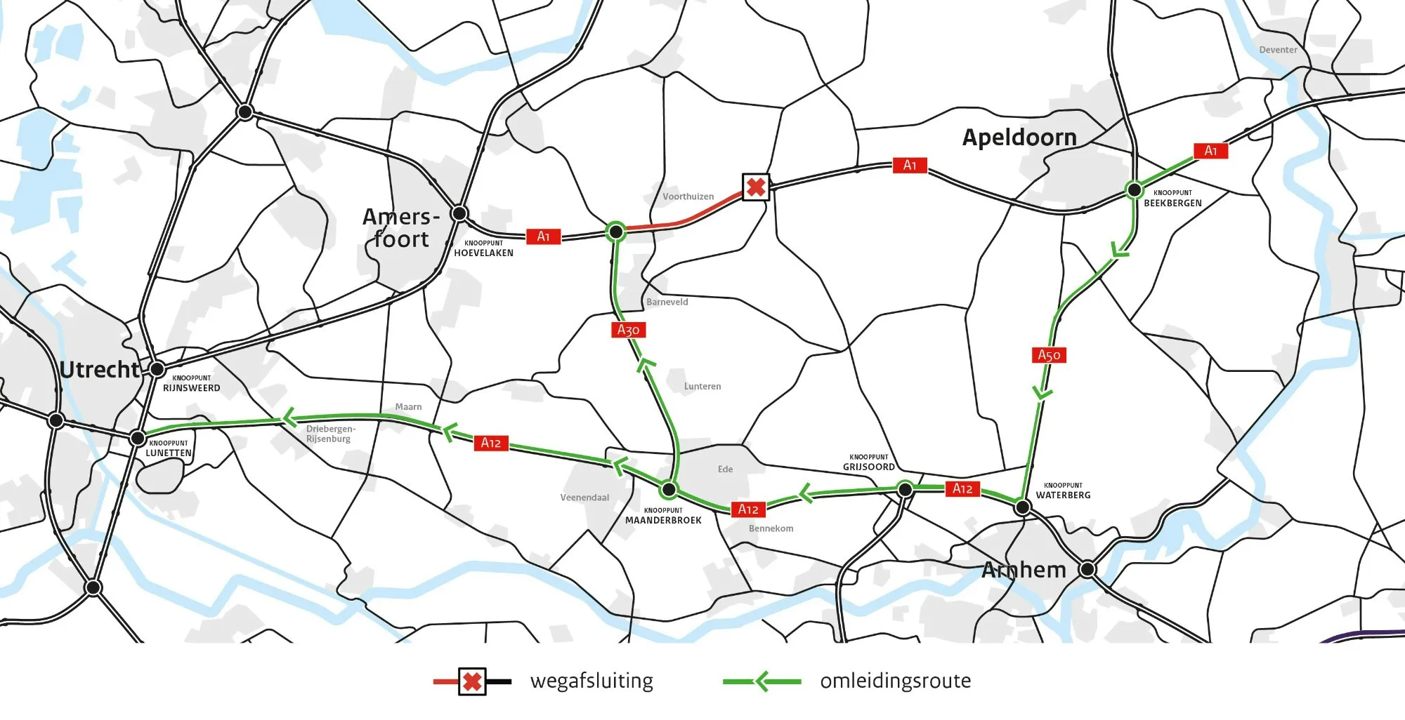 24017 rijkswaterstaat omleiding a1 apeldoorn amersfoort weekend 21 juni 24 juni