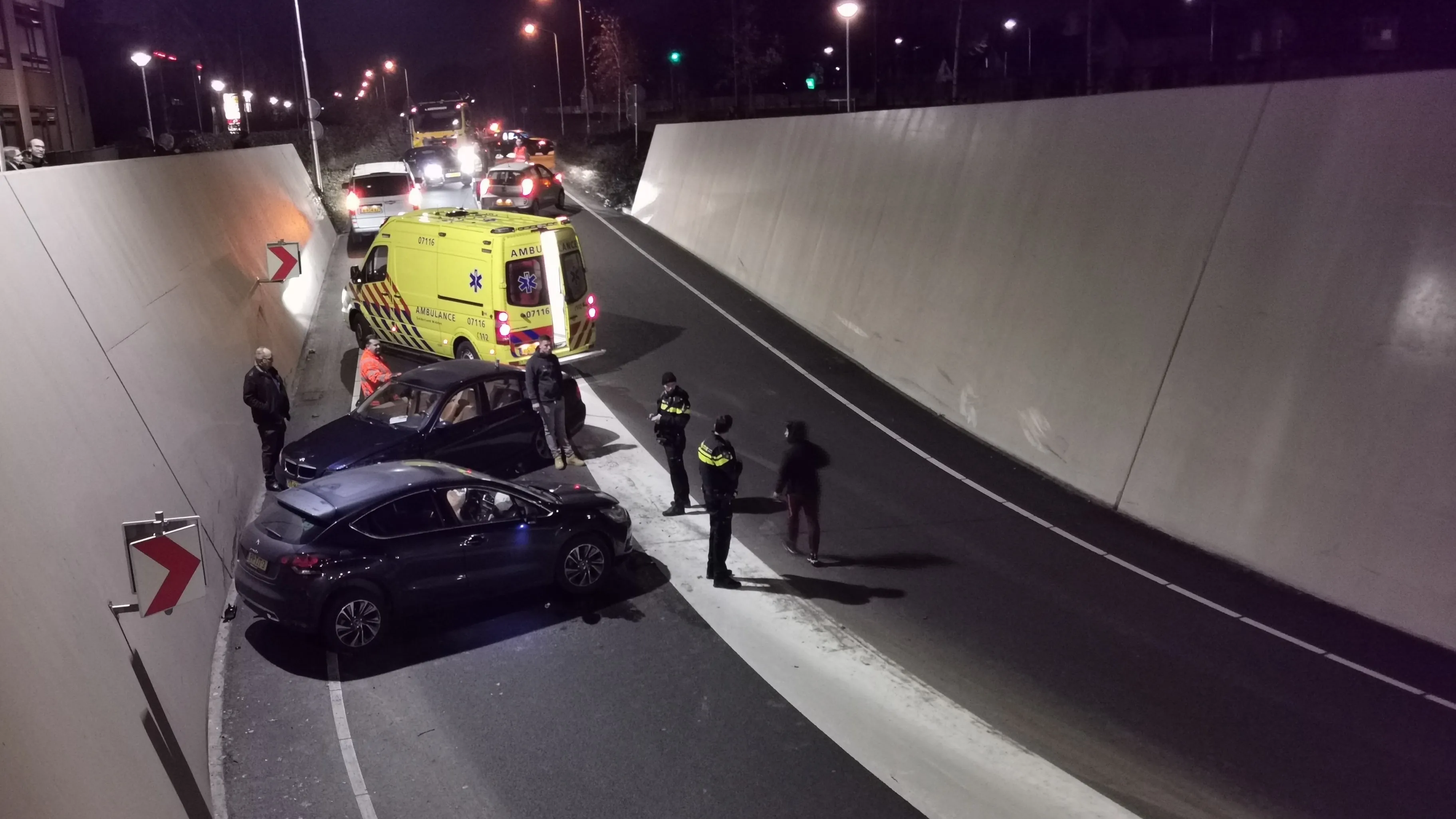 aanrijding tunnel
