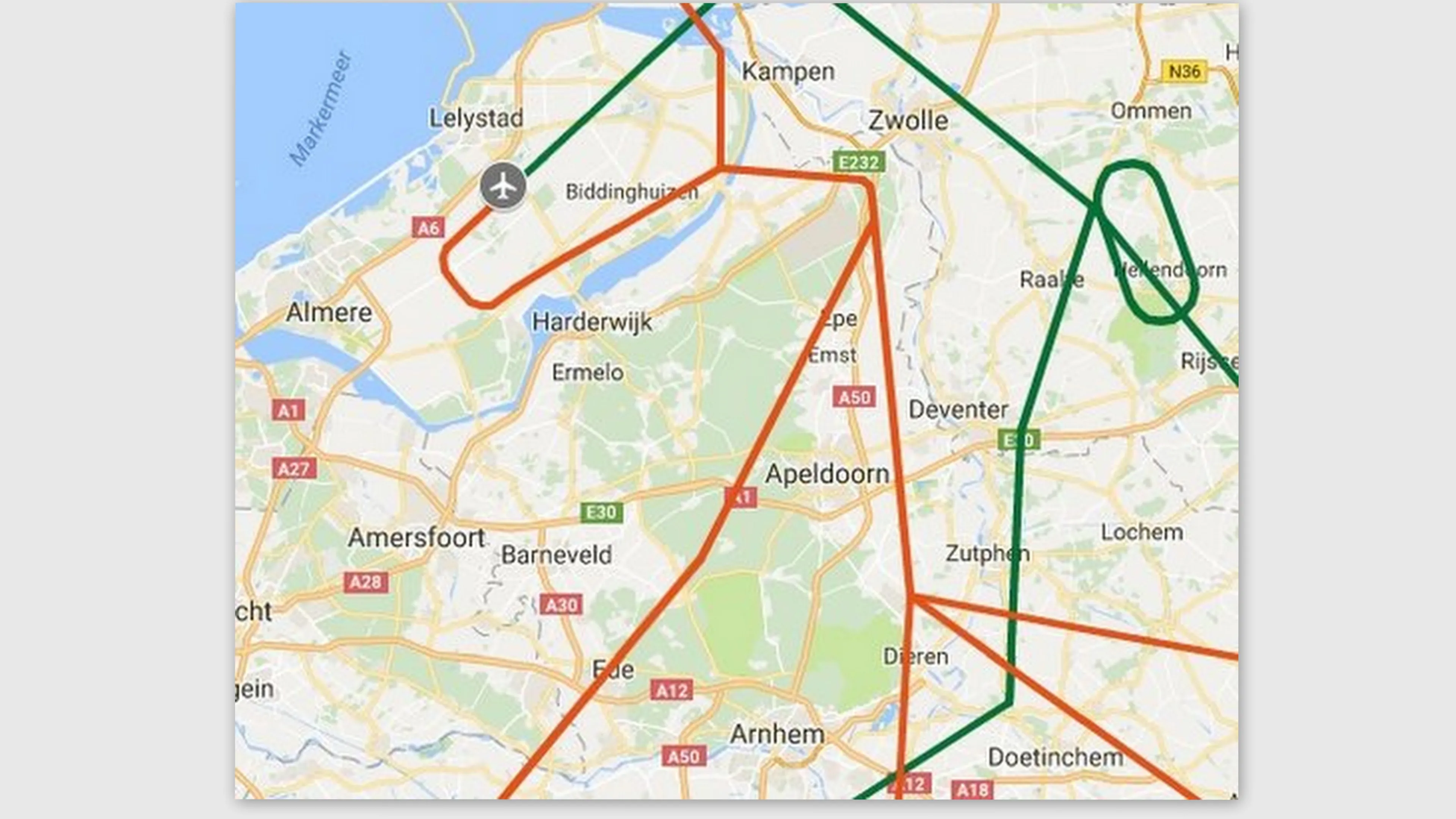 landkaart route