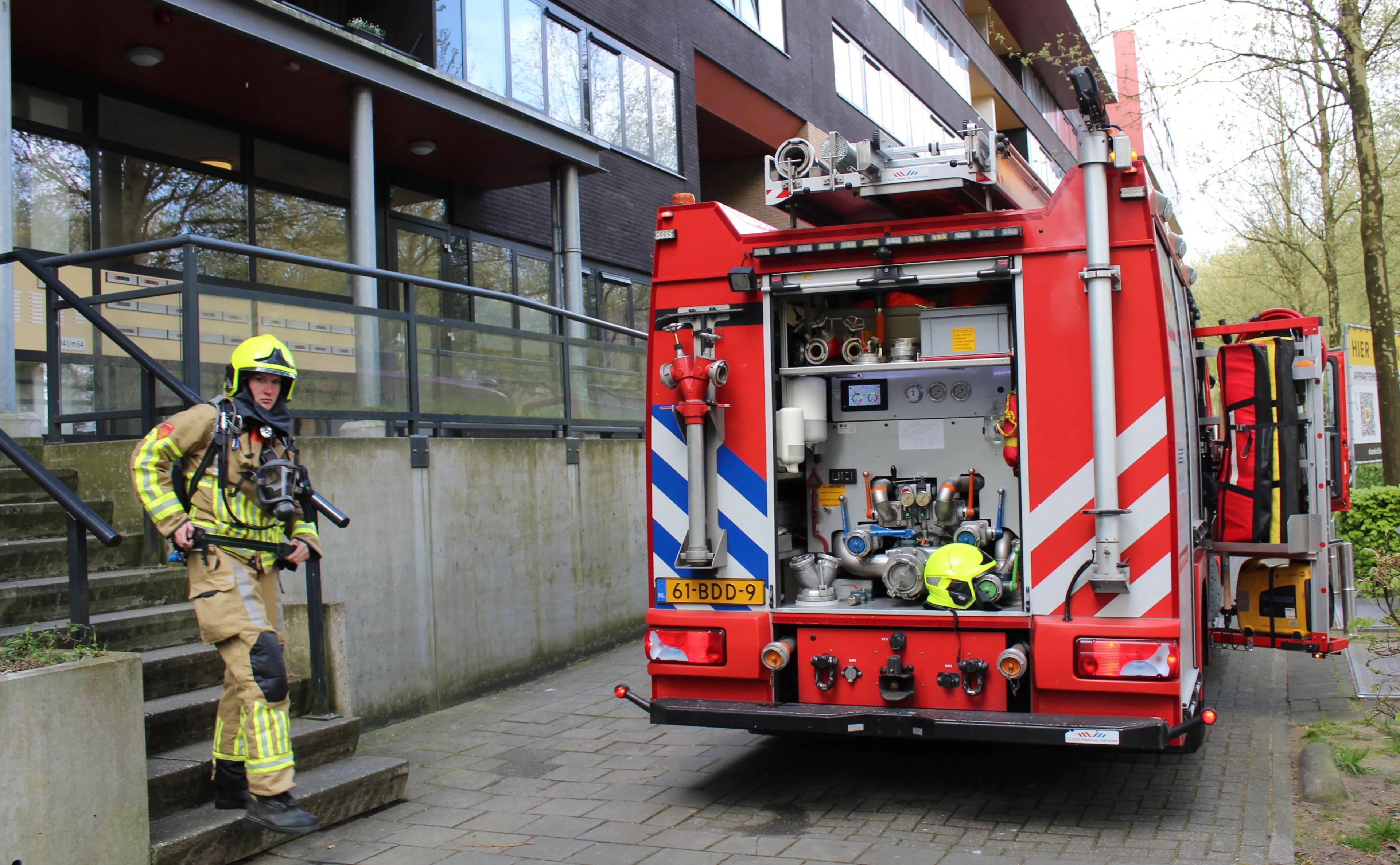 Brandweer in actie Wadestein Ede