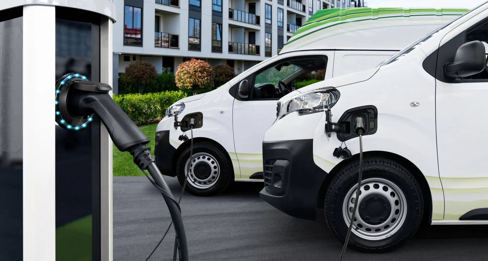 Elektrische bestelbusjes beeld