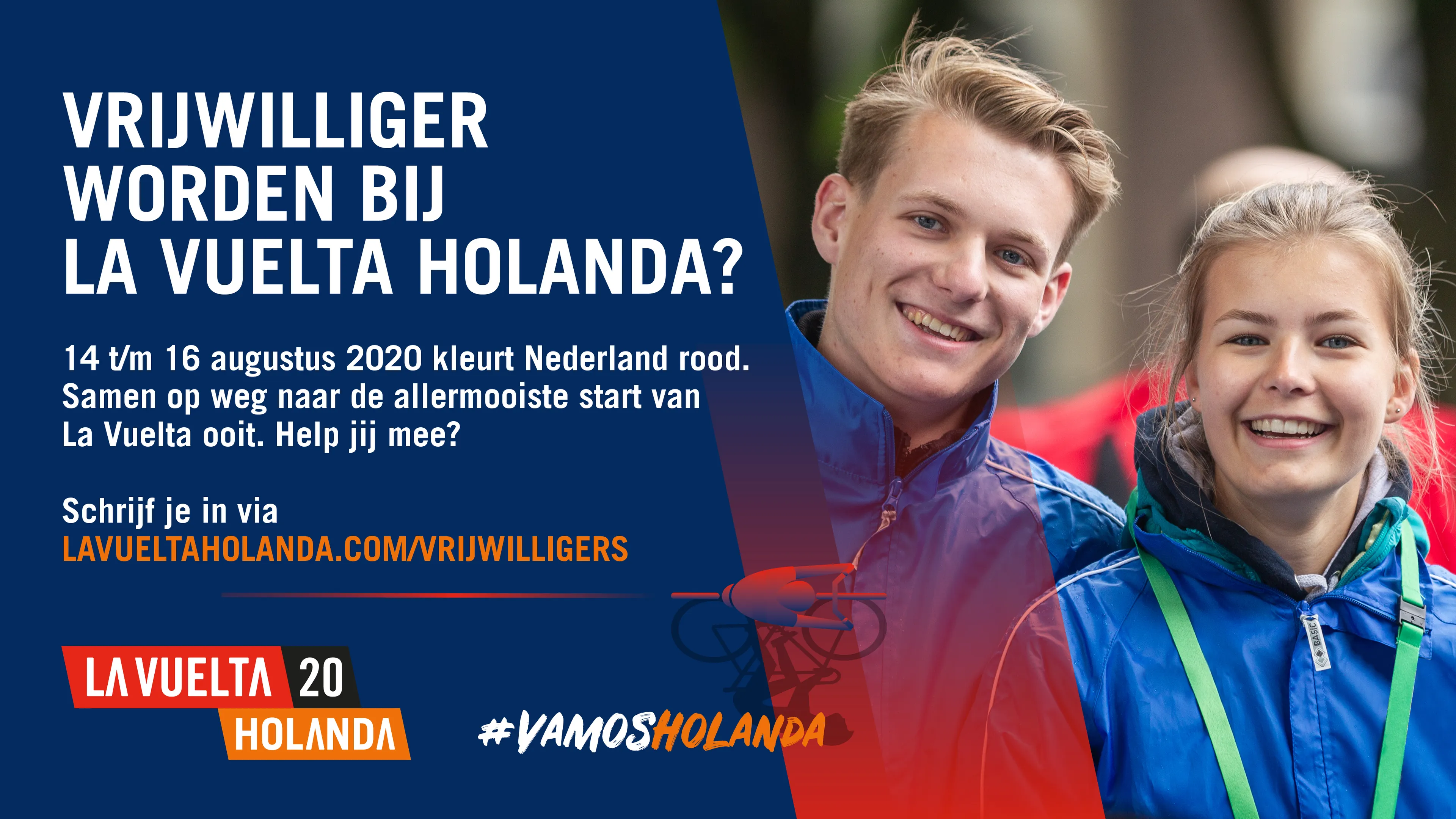 la vuelta banner vrijwilliger