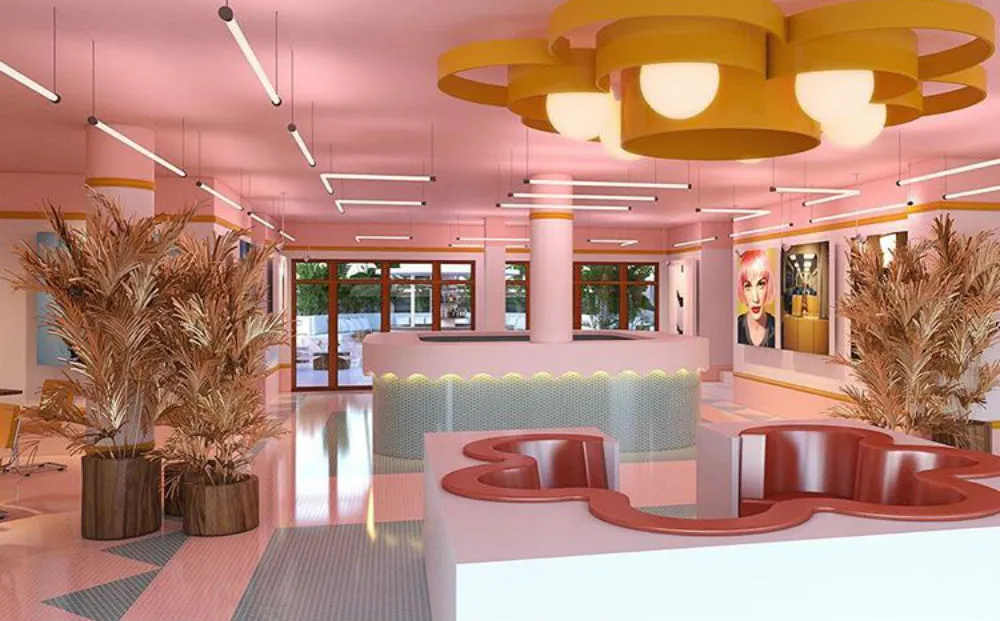 roze hotel ibiza lobby femfem