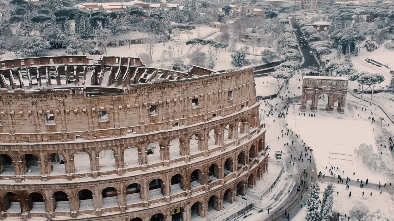 rome sneeuw