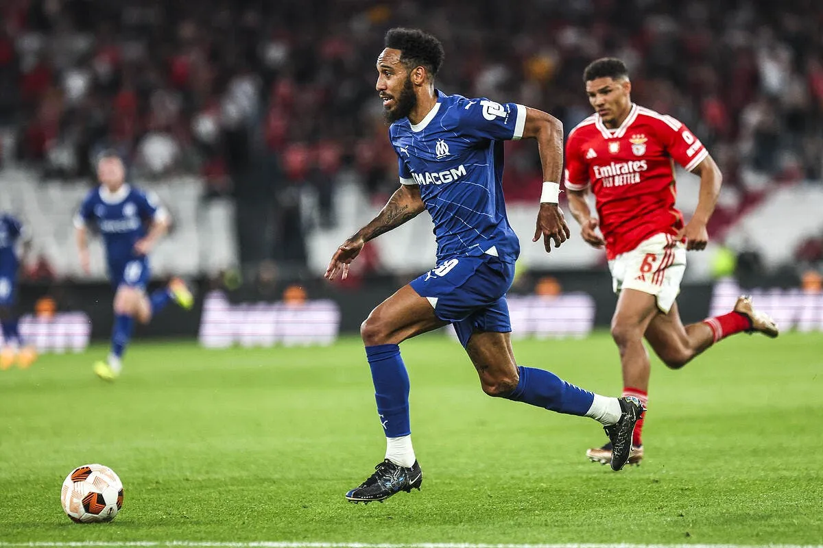 el aubameyang laisse de l espoir a l om contre benfica iconsport 208435 0074 374395