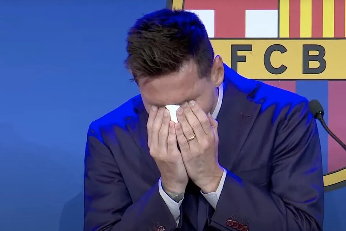 lionel messi en larmes confirme son depart de barcelone lionel messi 320883