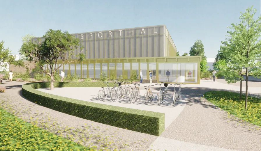 ontwerp sporthal rijen