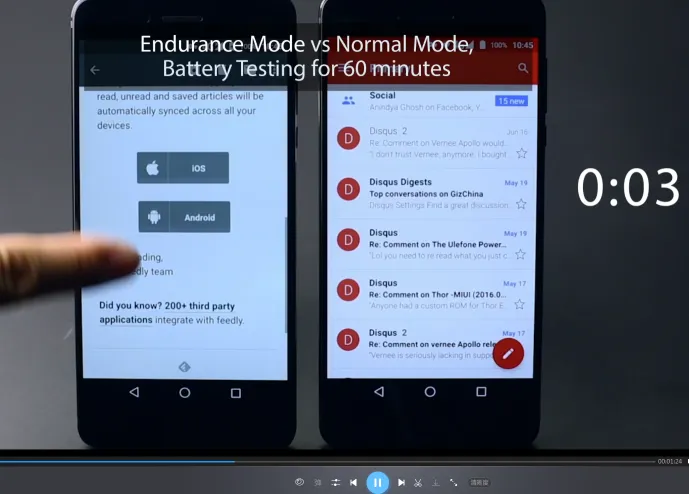 Vernee Mars Pro on Endurance Mode - 1-day Autonomy with 15% Battery (Video)