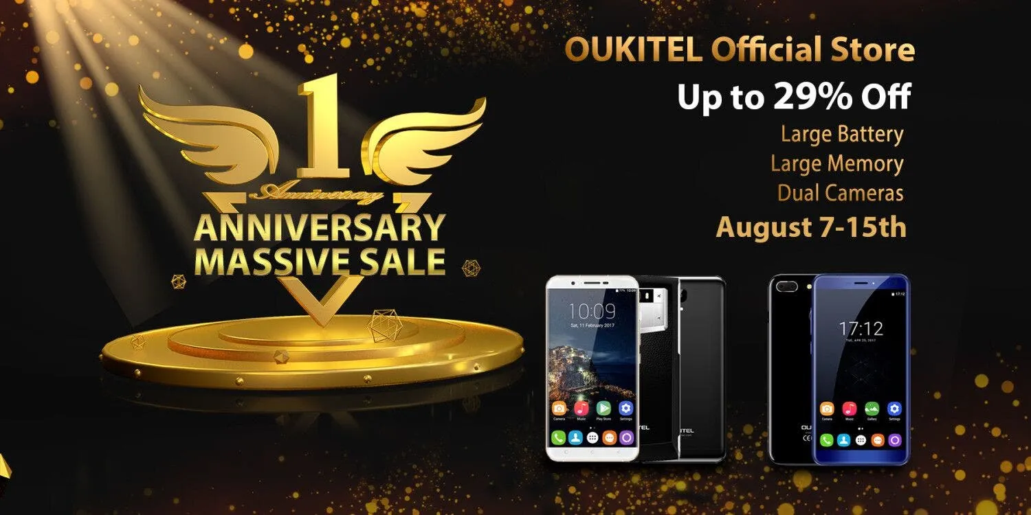 OUKITEL Official Store 1-Year Anniversary Flash Sale Begins Today