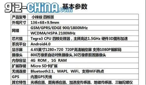 beidou little pepper quad core specification