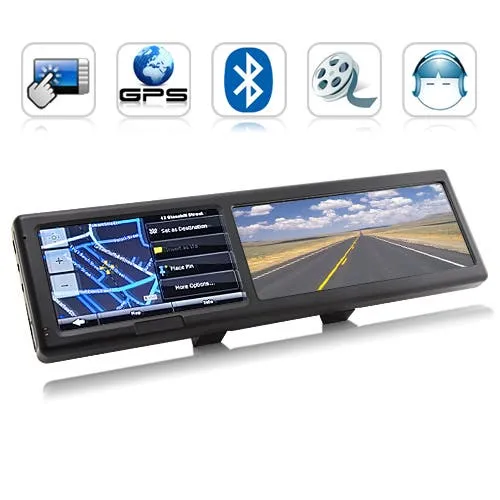 bluetooth gps rear view mirror