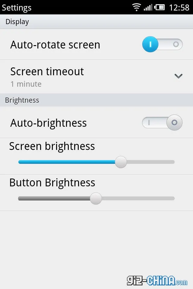 button brightness gingerbread meizu m9