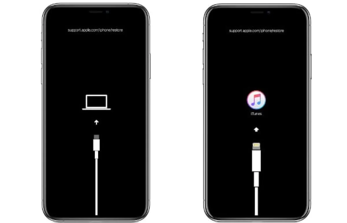 computer and itunes icons on iphone recovery mode 1