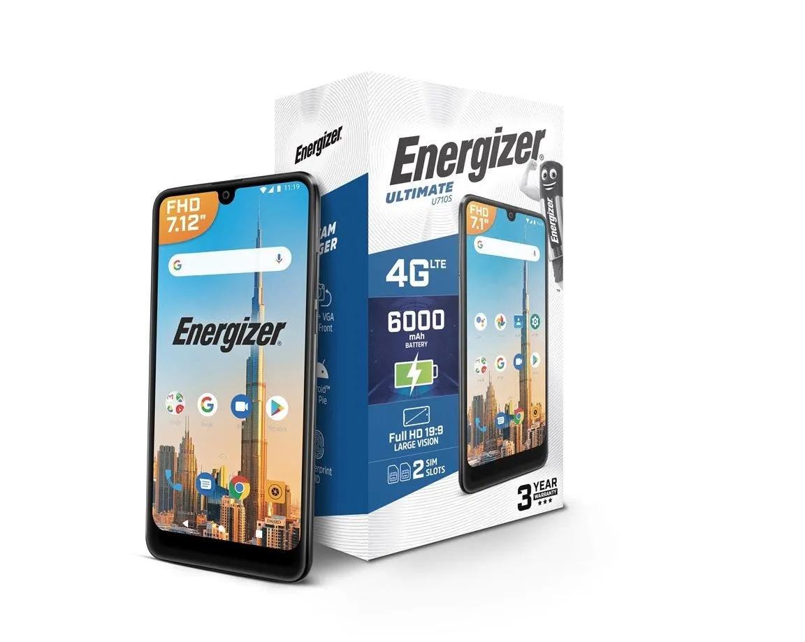 energizer ultimate u710s hd packaging and phone