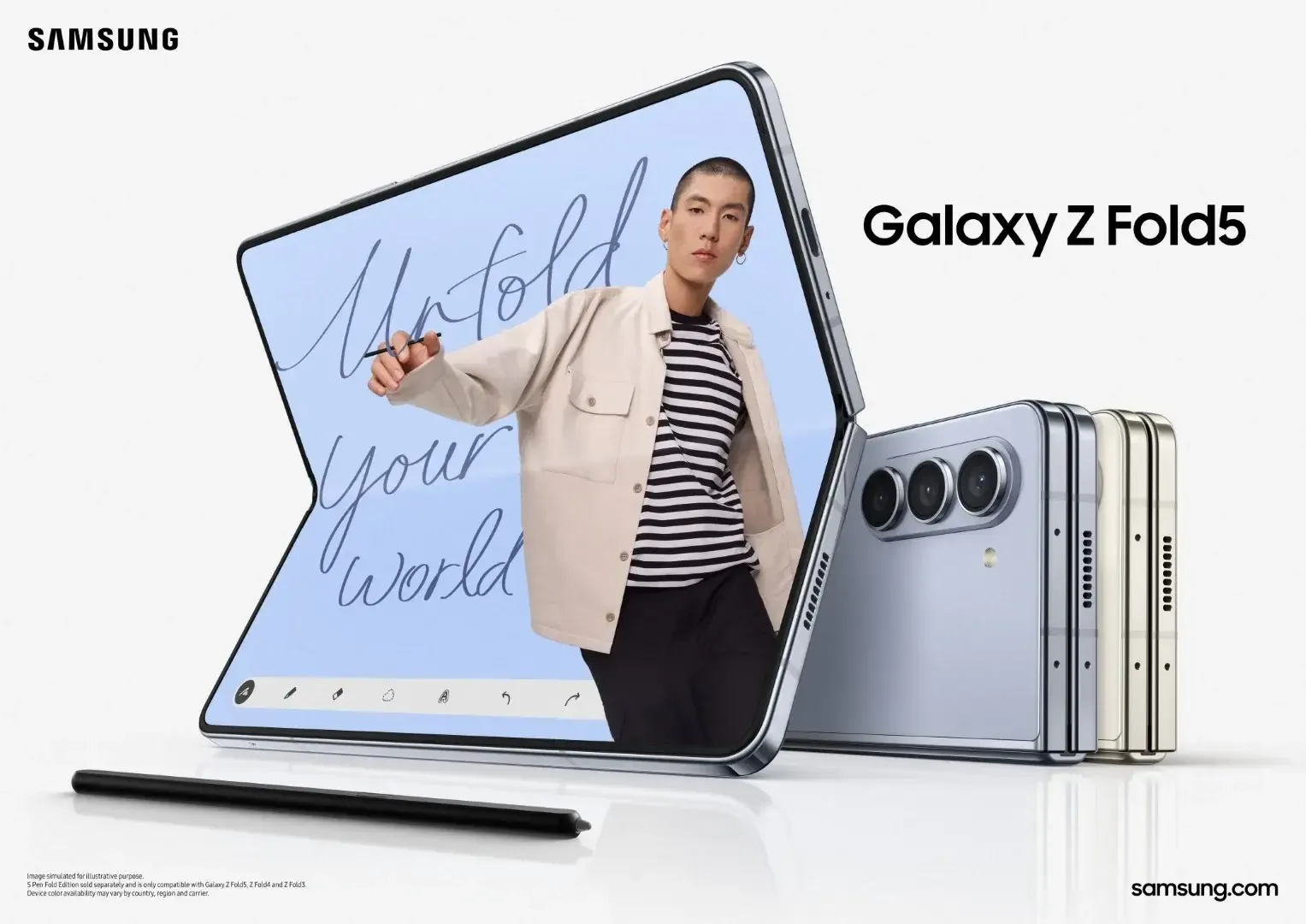 Galaxy Z Fold5 announced with faster processor and improved hinge