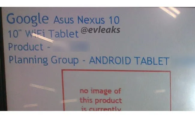 google asus nexus 10 tablet