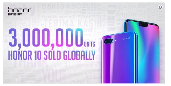 honor 10 sold