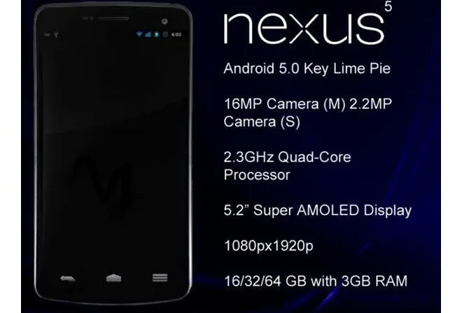 lg nexus 5 render and specifications