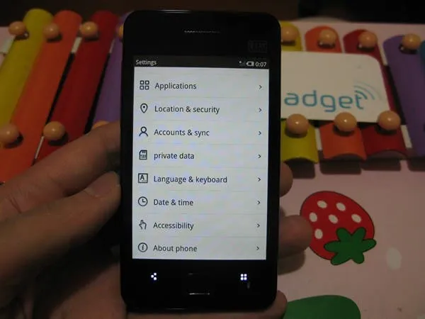meizu m9 enlish menus