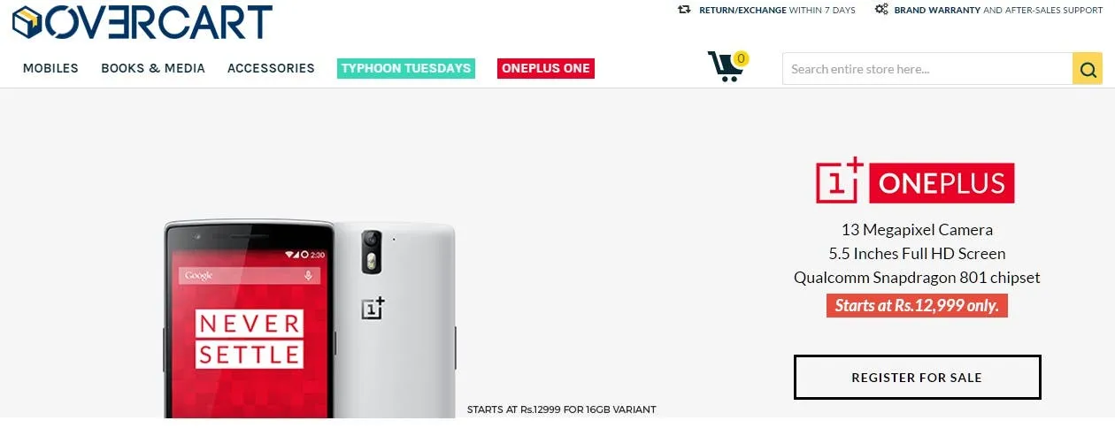 oneplus overcart