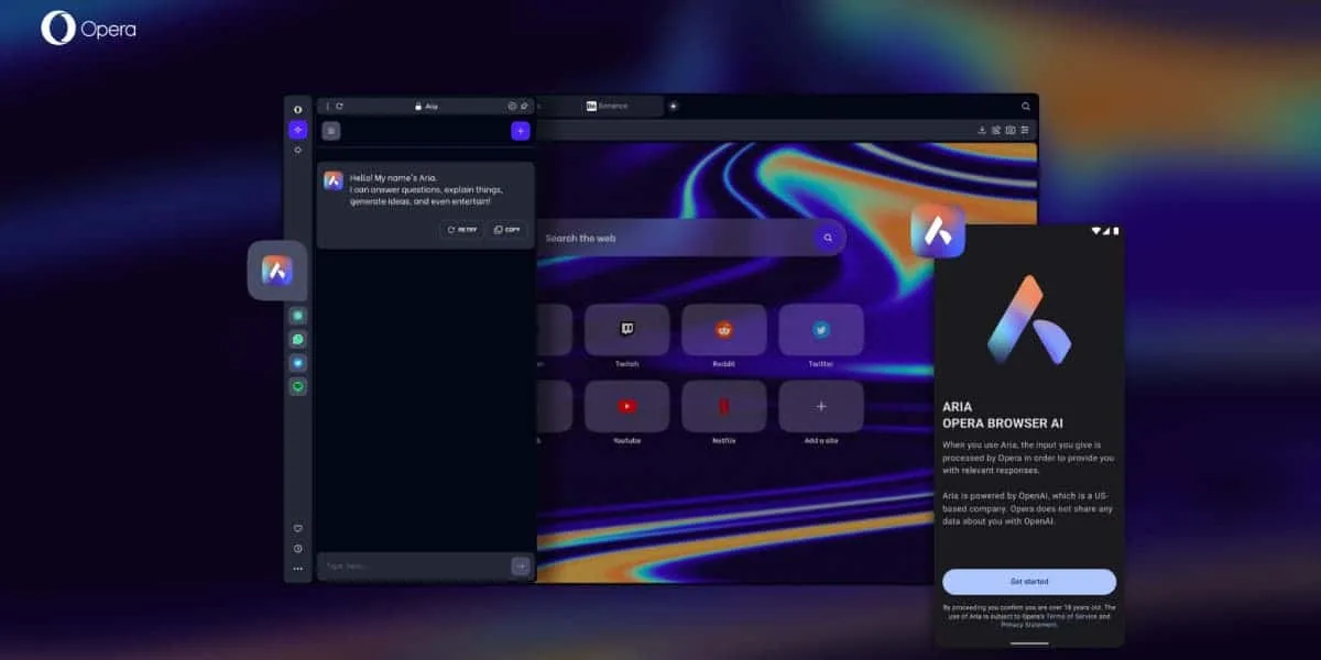 opera browser ai aria
