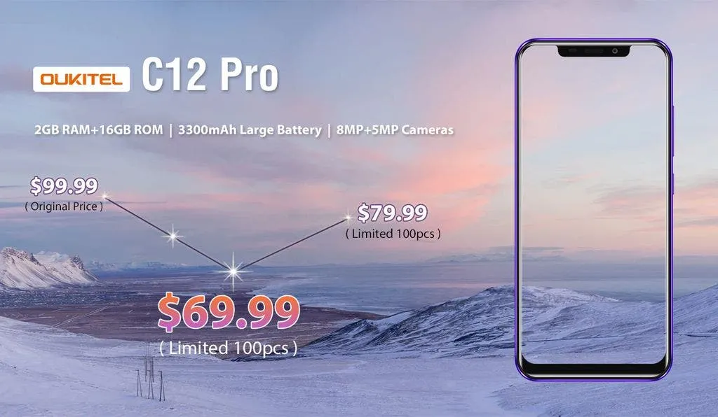 oukitel c12pro flash sale on banggood