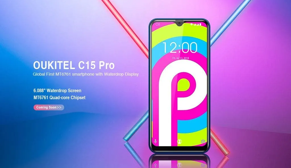 oukitel c15 pro waterdrop smartphone