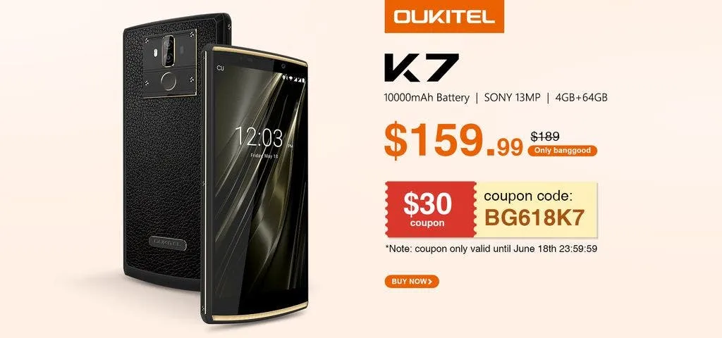 oukitel k7 30 coupon