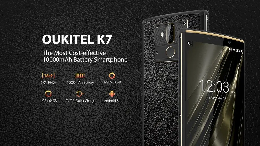oukitel k7 to be most cost effective 10000mah battery smartphone