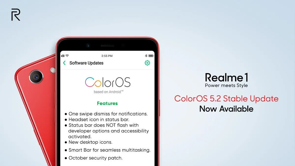 realme 1 coloros 52 update