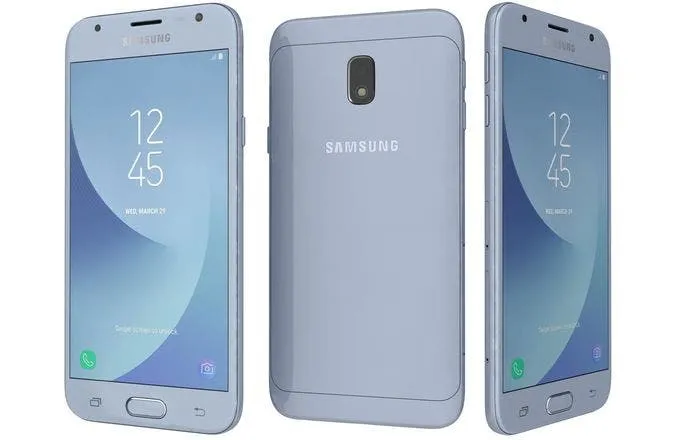 samsung galaxy j3 2017 blue 3d model max 3ds fbx c4d lwo lw lws ma mb