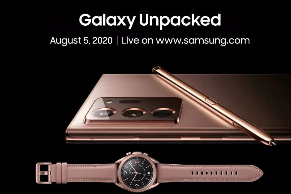 samsung galaxy note 20 unpacked event what devices to expect and how to watch it
