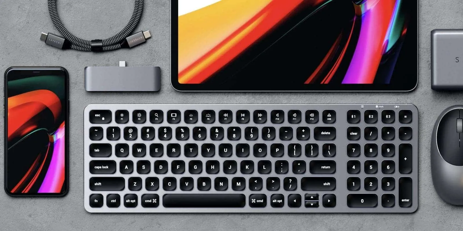 satechi compact full bluetooth backlit keyboard