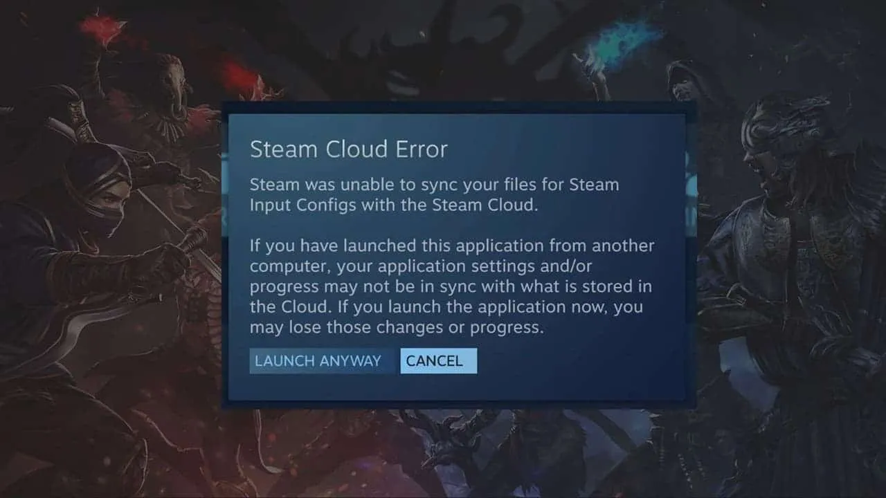 steam deck cloud sync error