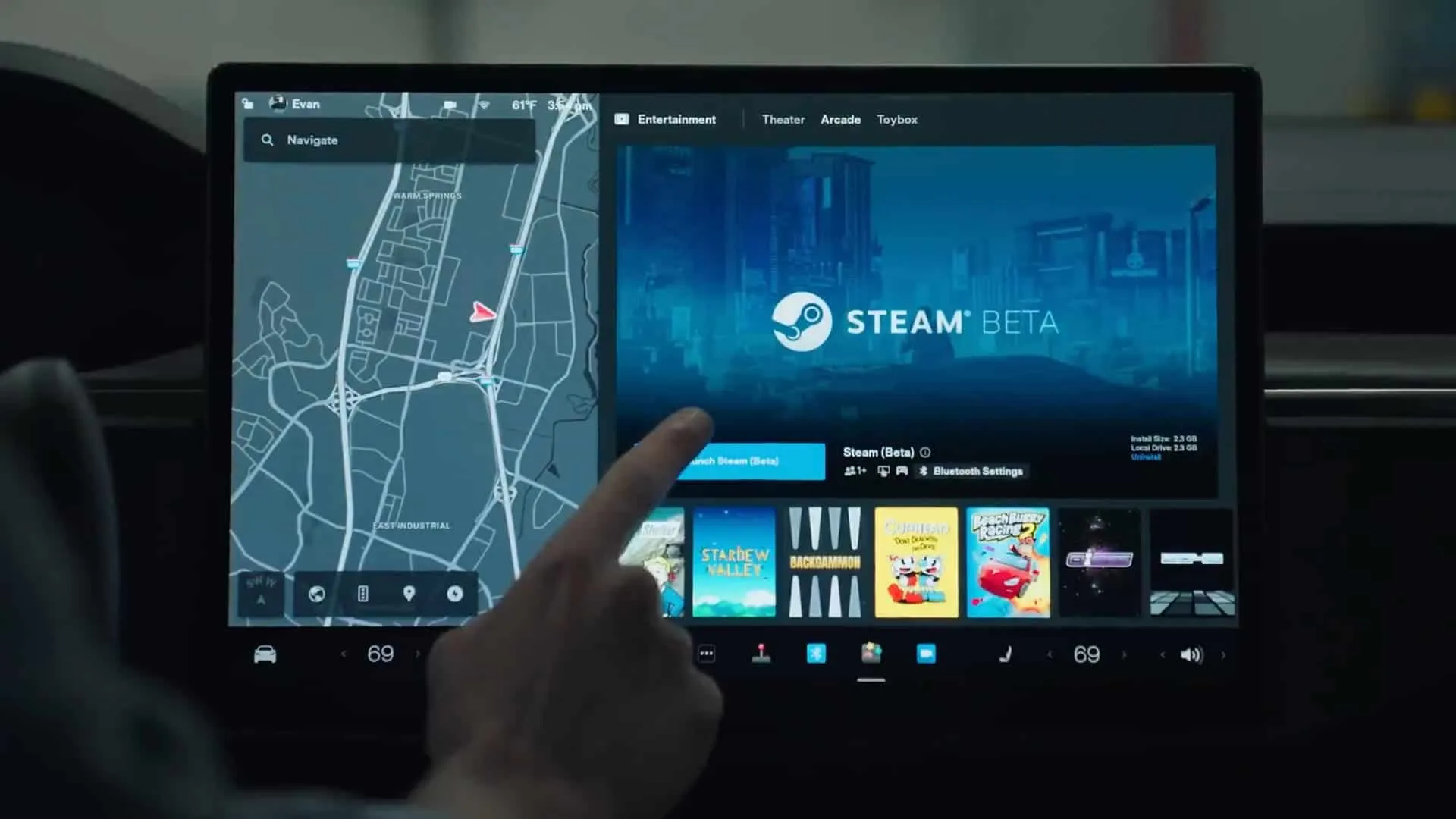 steam games on tesla