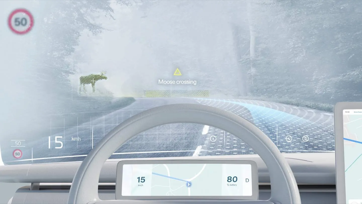 volvo full windshield ar display concept