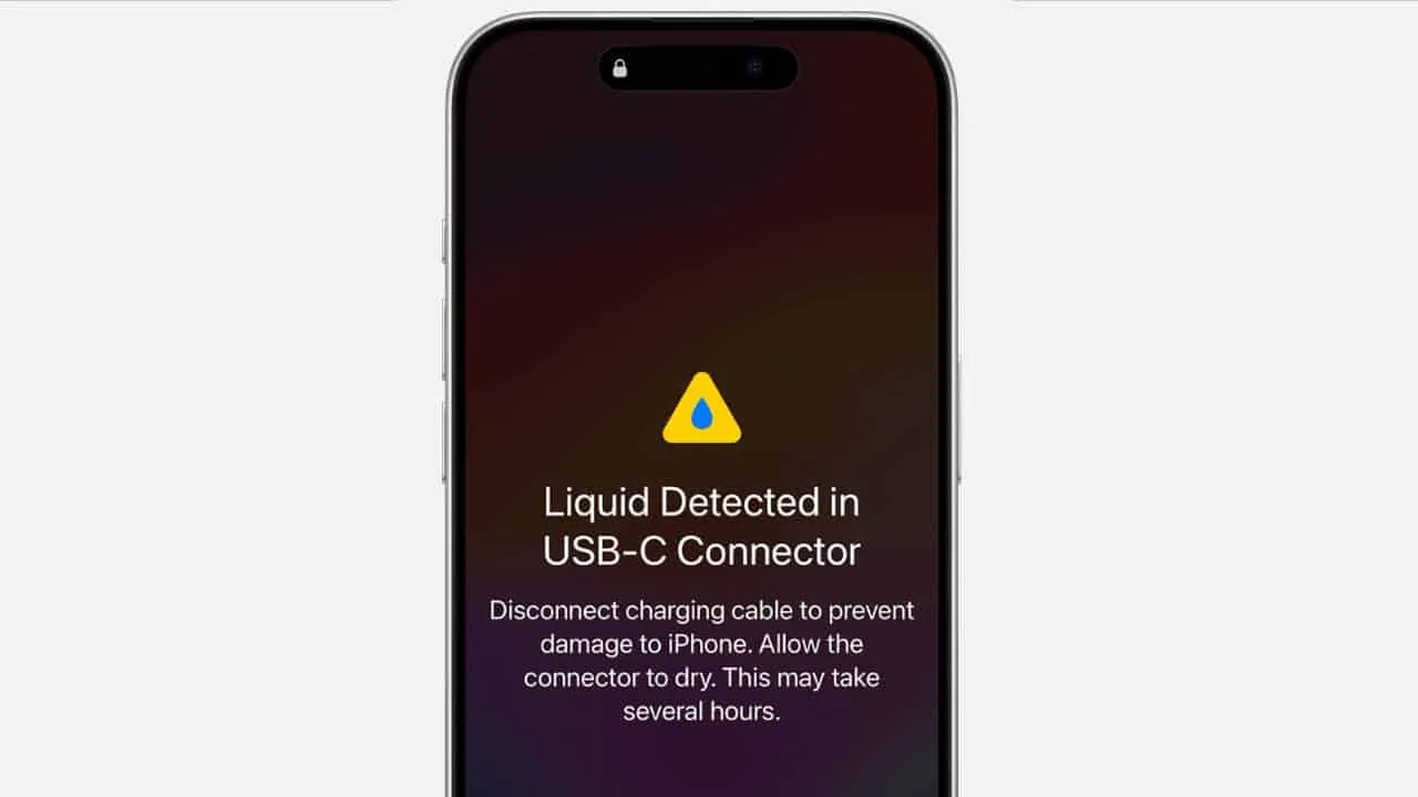 wet iphone warning