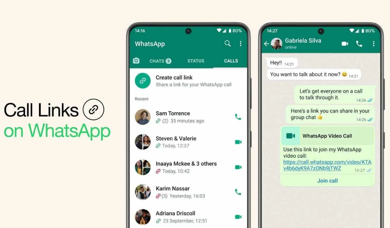 whatsapp call link a