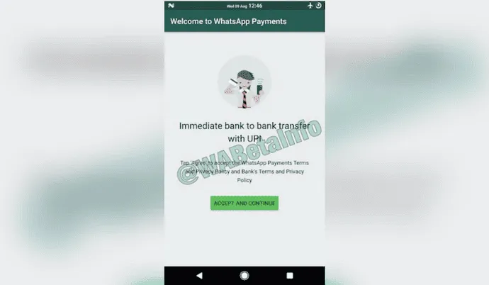 whatsapp upi based payment feature