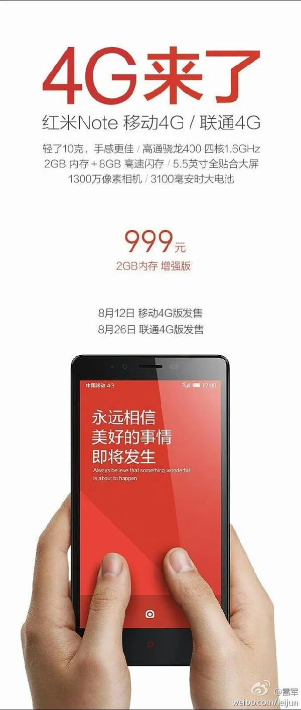 xiaomi redmi note lte details