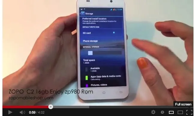 zopo c2 hands on video