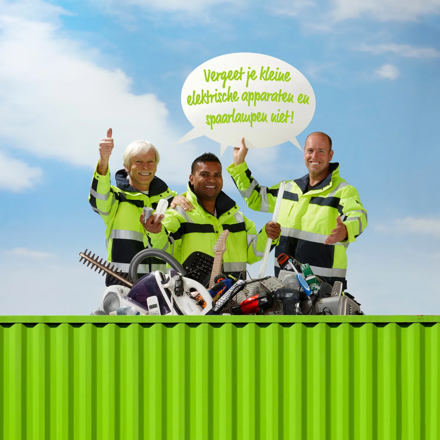 illustratie persbericht inleveractie kleine elektrische apparaten op de milieustraat