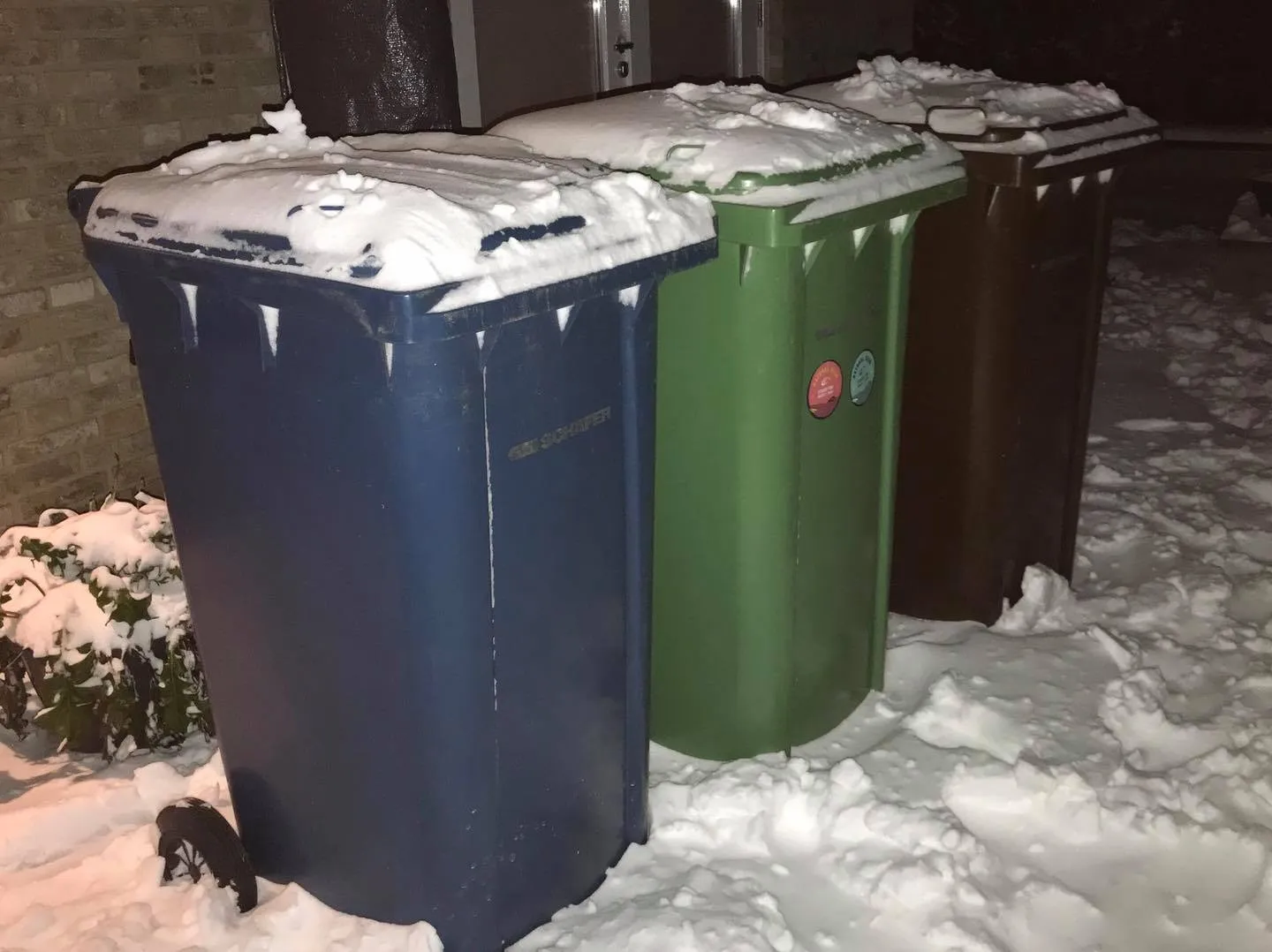 containers sneeuw gemeente