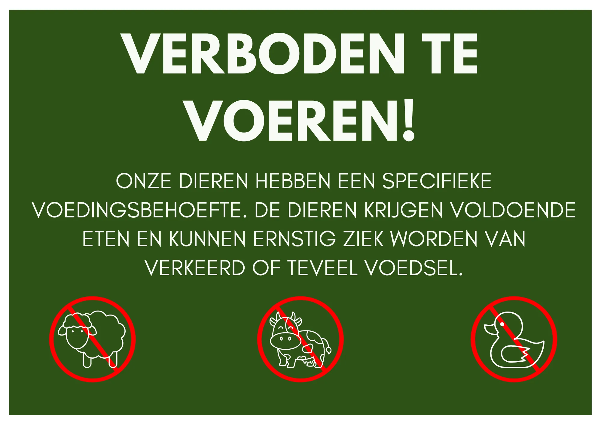 niet voeren