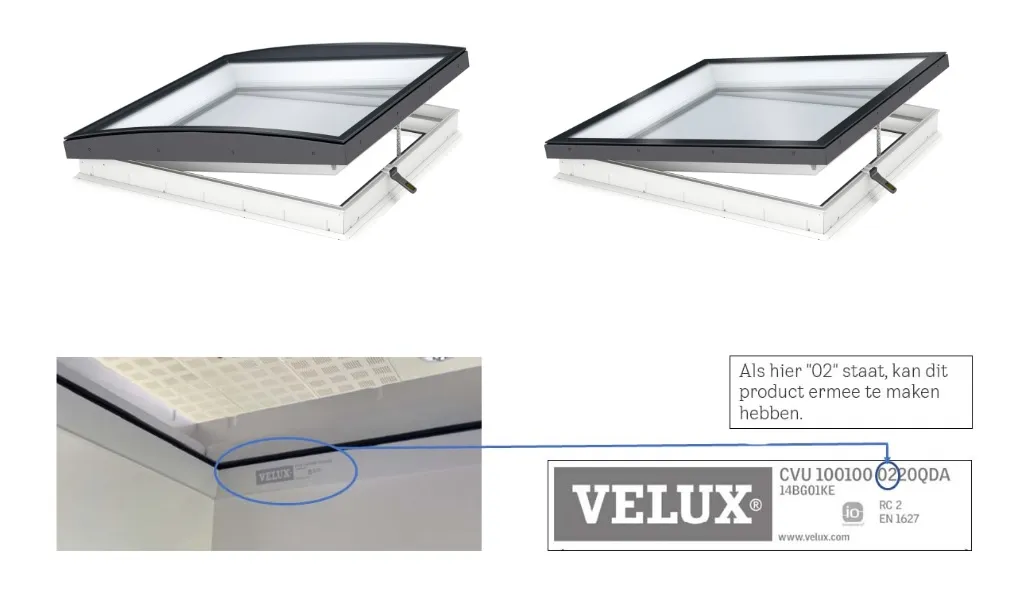 velux daklicht waarschuwing