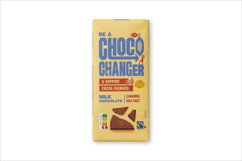 choco changer karamel zeezout 150 gram van aldi