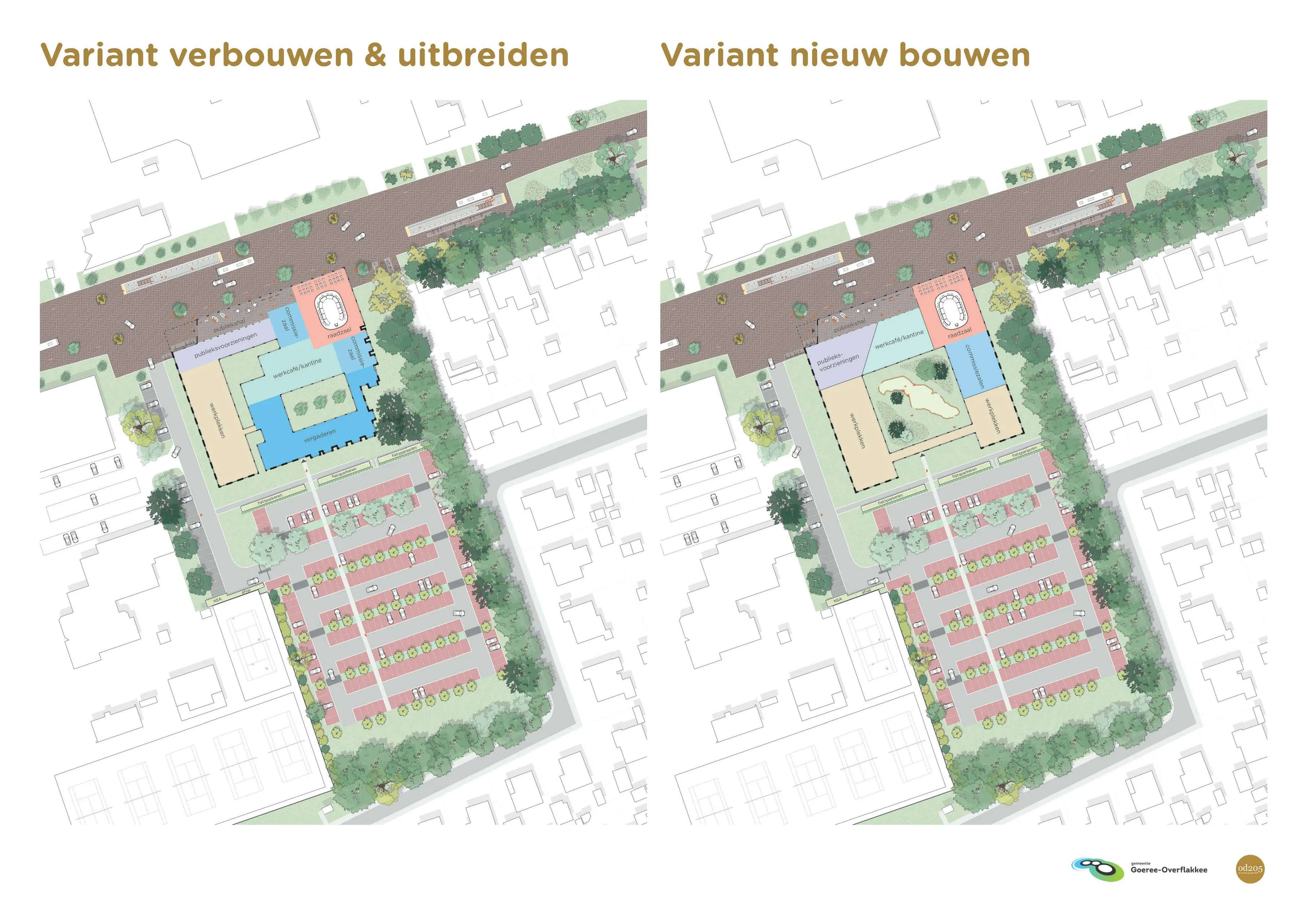 varianten gemeentehuis stedenbouwkundig plan