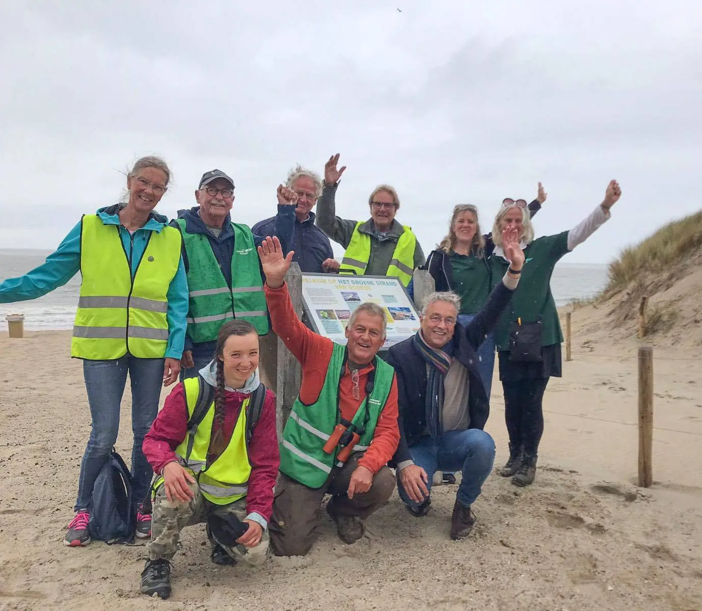 uitreiking blauwe vlaggen en groene wimpels