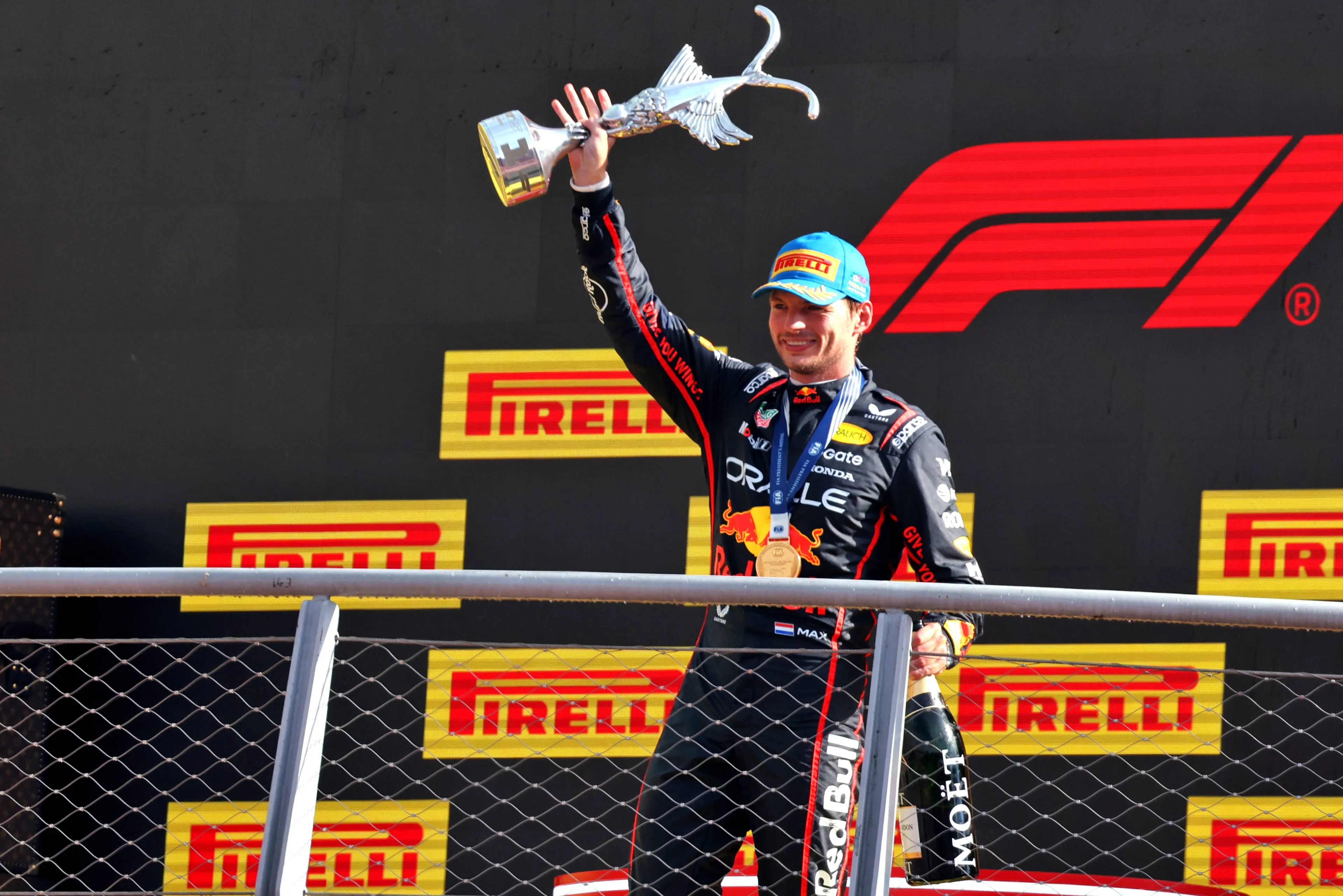 Red Bull Racing Max Verstappen on the Monza podium